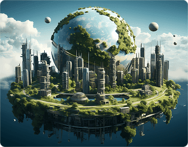 Sustainable city concept